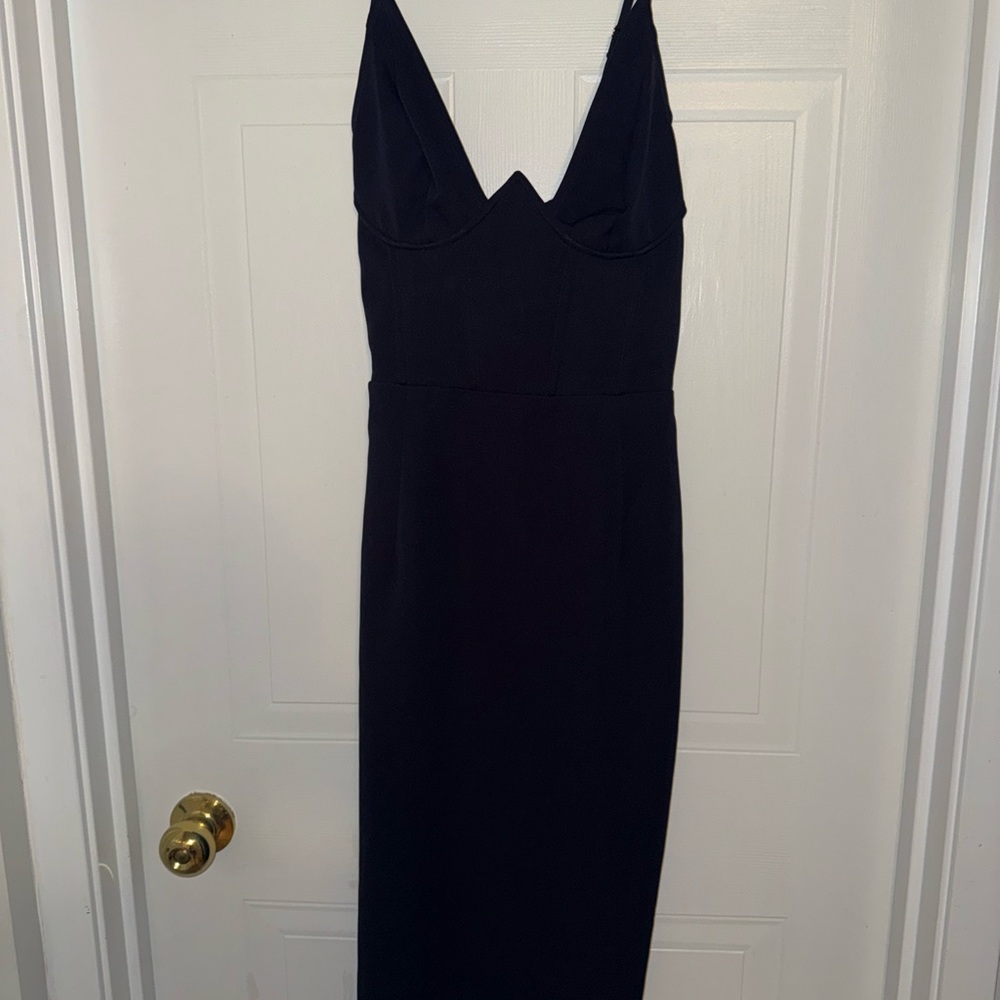 PrettyLittleThing Black Midi Dress